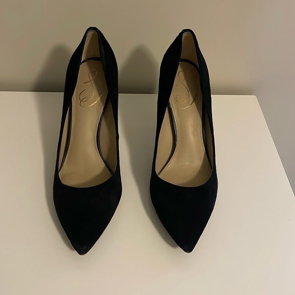 Sam Edelman Hazel Pointed Suede Pumps Black Size 8